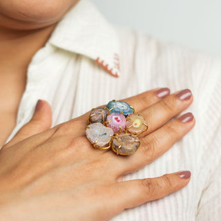 Kyra Gem Cluster Statement Ring