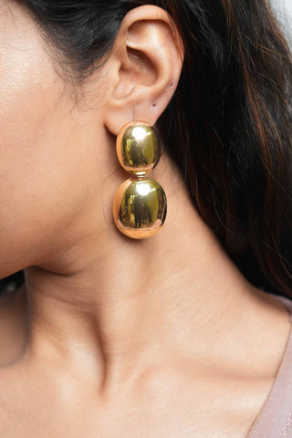 Luxe Gold Pebble Drop Earrings