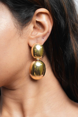 Luxe Gold Pebble Drop Earrings