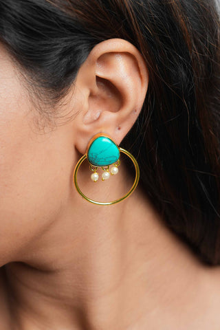 Azure Bloom Hoops