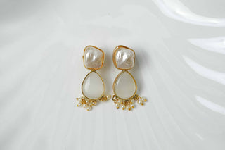 Pearl Anchor Earrings