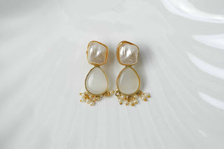 Pearl Anchor Earrings
