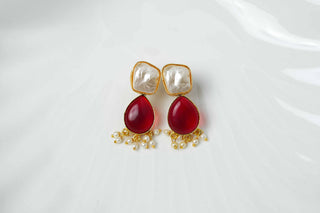 Pearl Anchor Earrings