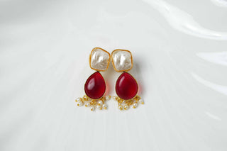 Pearl Anchor Earrings