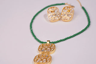 Emerald Noor Polki Necklace Set
