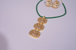 Emerald Noor Polki Necklace Set