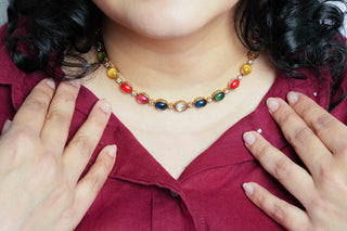 Rang Tarang Navaratna Necklace Set