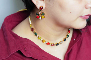 Rang Tarang Navaratna Necklace Set