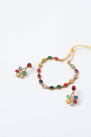 Rang Tarang Navaratna Necklace Set