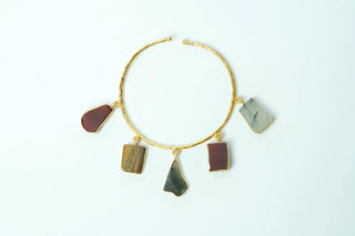 Ruh Rang Multicolour Raw Stone Charm Bracelet
