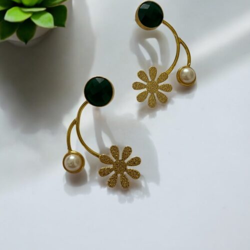 Flora Arc Drops - Jade Green