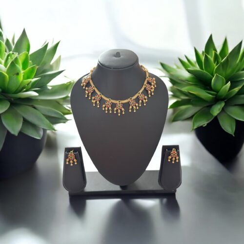 Tarangini Necklace Set - Ruby & Emerald