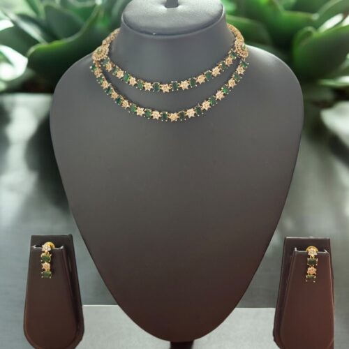 Stellar Duet Necklace Set - Emerald