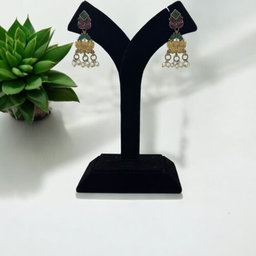 Padma Danglers - Green & Red