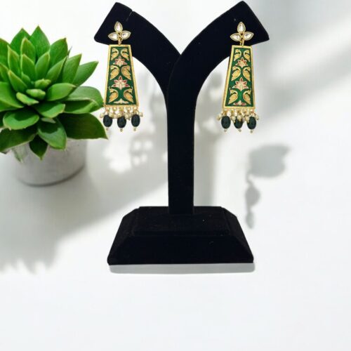 Mihika Drop Earrings - Jade Green