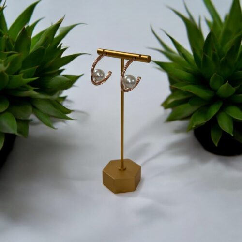Luna Curve Pearl Hoops