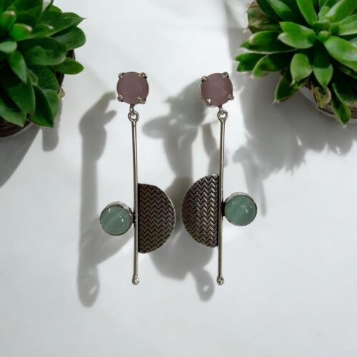 Celestial Echo Earrings - Pink and Blue