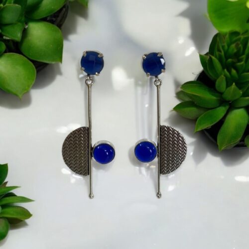 Celestial Echo Earrings - Royal Blue