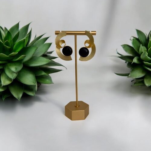 Verde Swirl Studs - Black