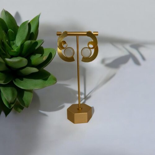 Verde Swirl Studs - White