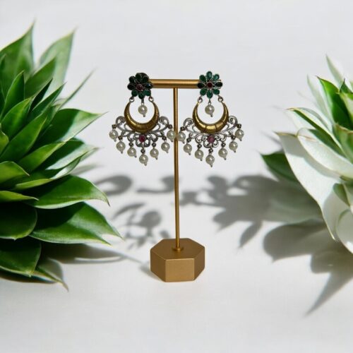 Gul Noor Chandbali - Green