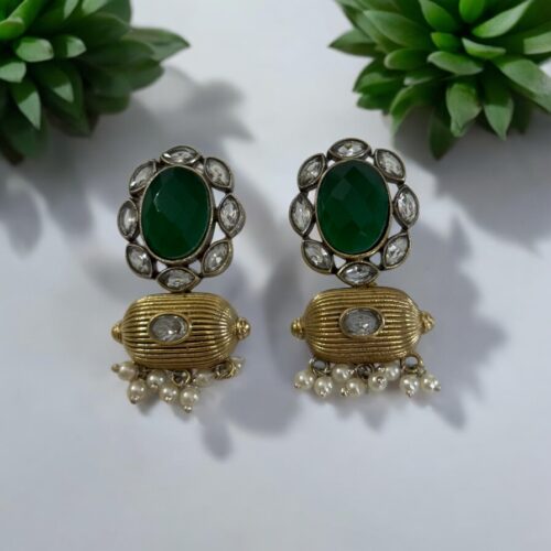 Regal Bloom Earrings - Jade