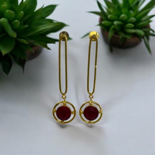 Celestial Orbit Earrings - Red