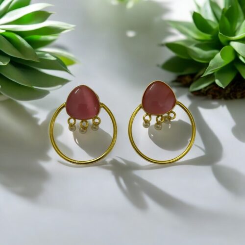 Azure Bloom Hoops - Pink