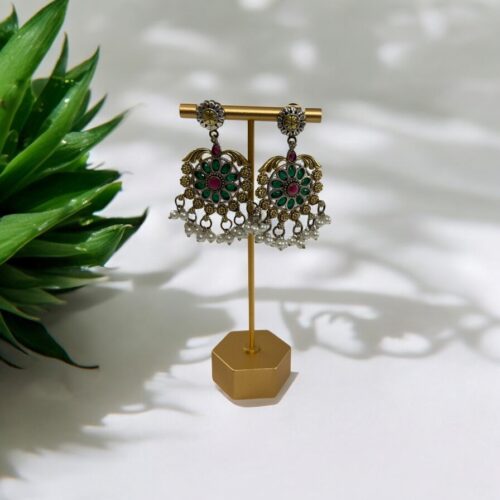 Emerald Bloom Jhumkas