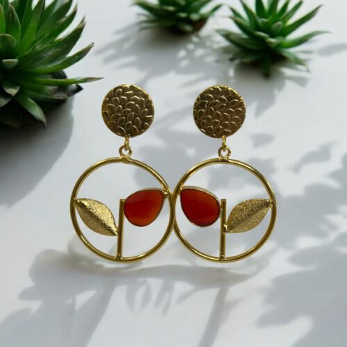 Scarlet Bloom Earrings - Orange