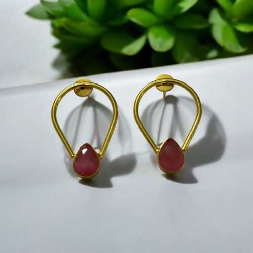 Tara Loop Studs - Pink