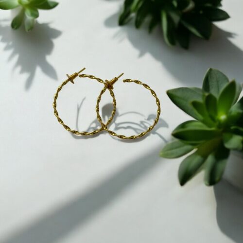 Gilded Helix Hoops