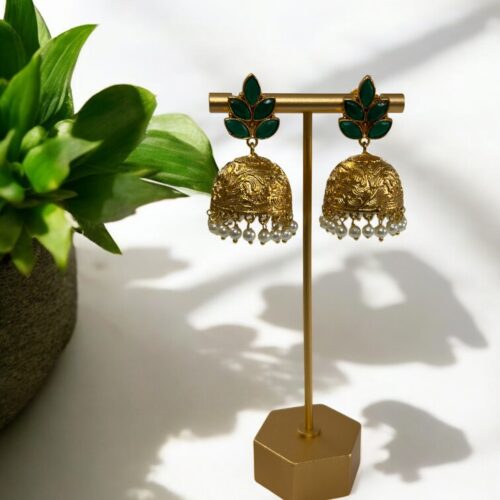 Pallavi Jhumkas - Jade Green